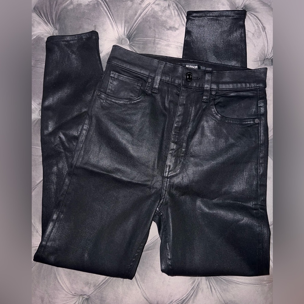 NEW HUDSON CENTERFOLD EXTREME HIGH RISE SUPER SKINNY JEANS HIGH SHINE BLACK NWOT